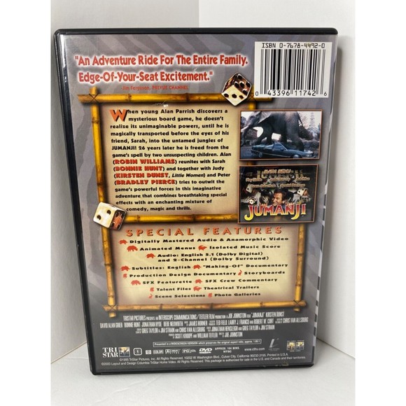 Jumanji (DVD, 2000, Collectors Edition) - Picture 2 of 5
